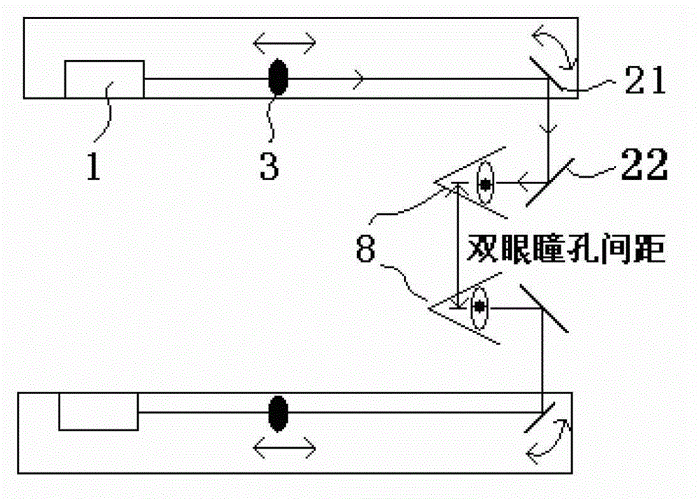 Binocular head-wearing display device and method thereof for adjusting image spacing