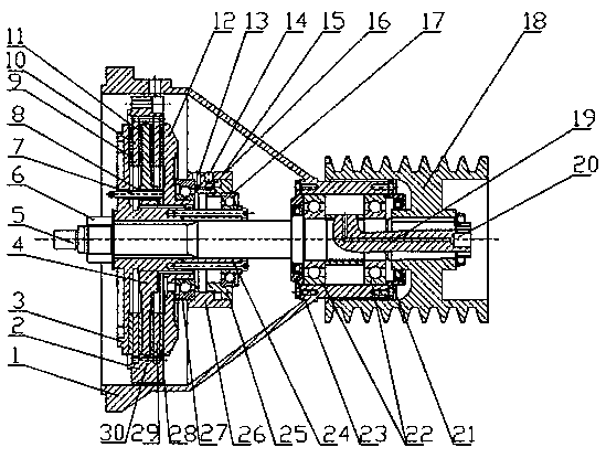 A dry friction plate power output device for agricultural machinery and its control method