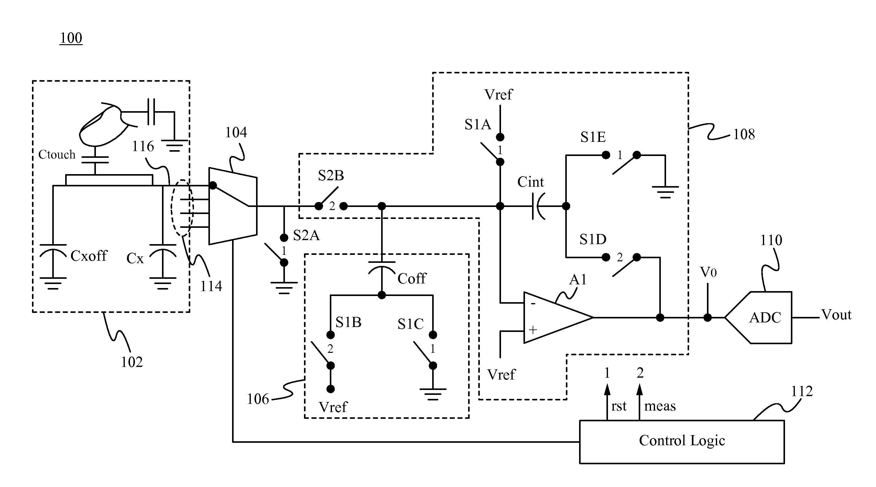 Method and apparatus for improving dynamic range of a touchscreen controller