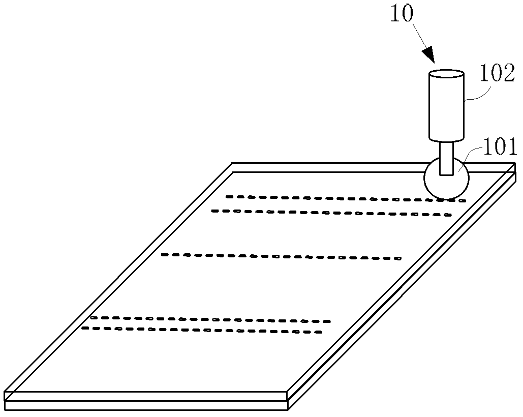 Cutting device and method of glass substrate