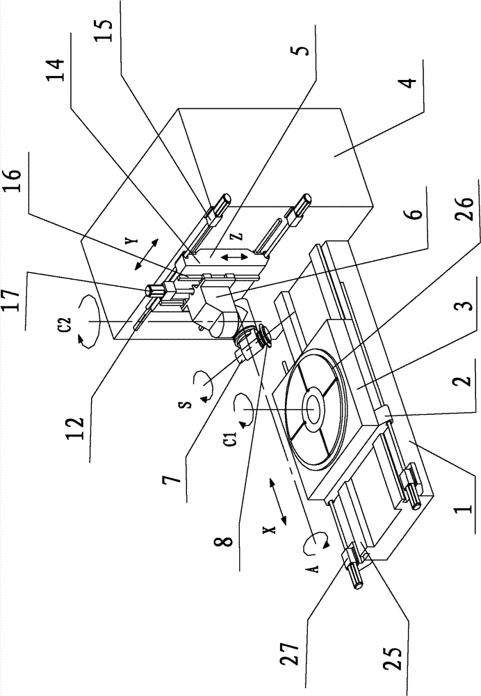 Large-scale numerical control gear machining machine tool