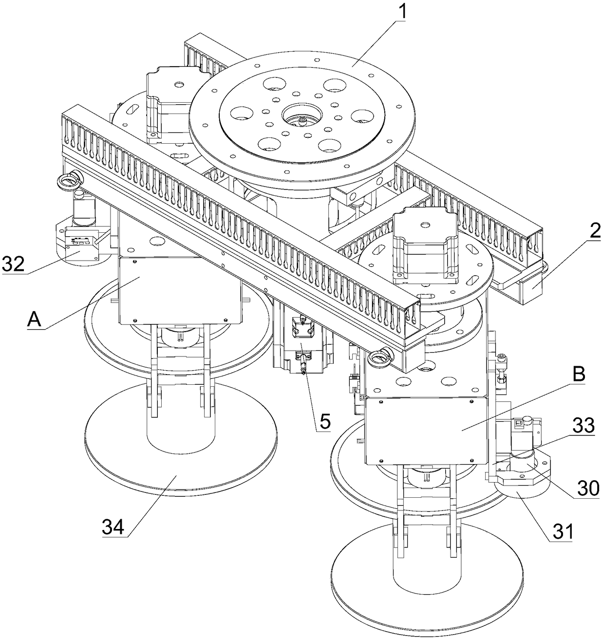 Bobbin double-clamping-jaw mechanism