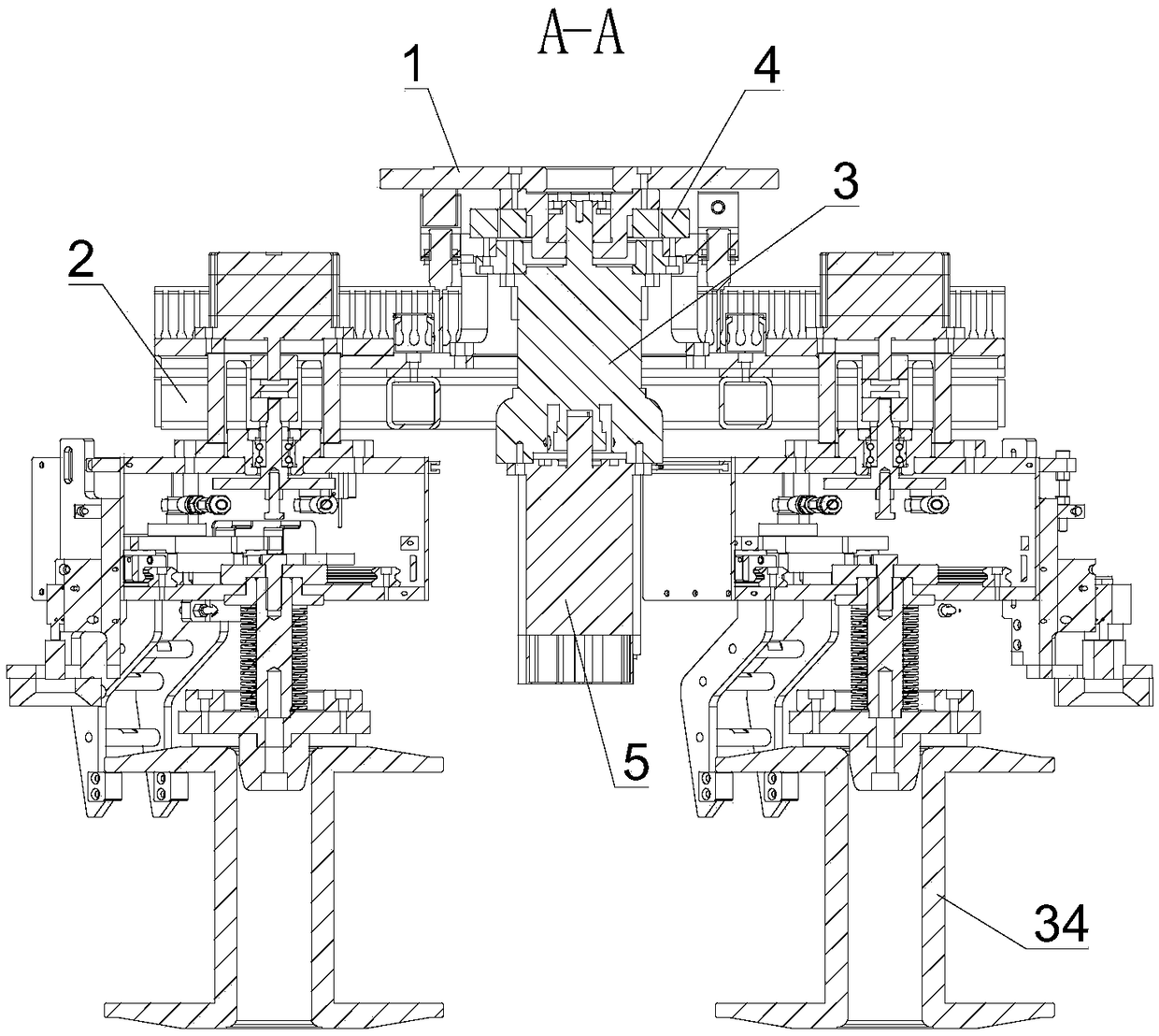 Bobbin double-clamping-jaw mechanism