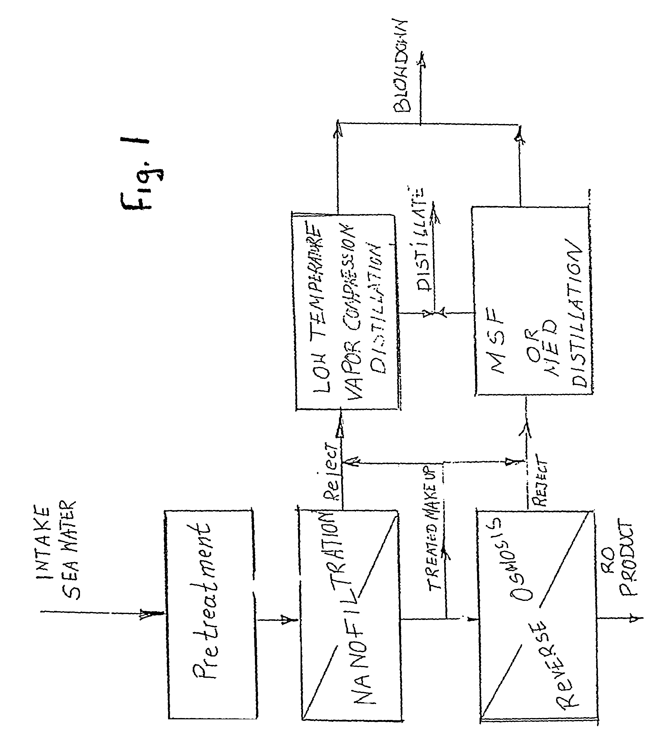 Water desalination process using ion selective membranes