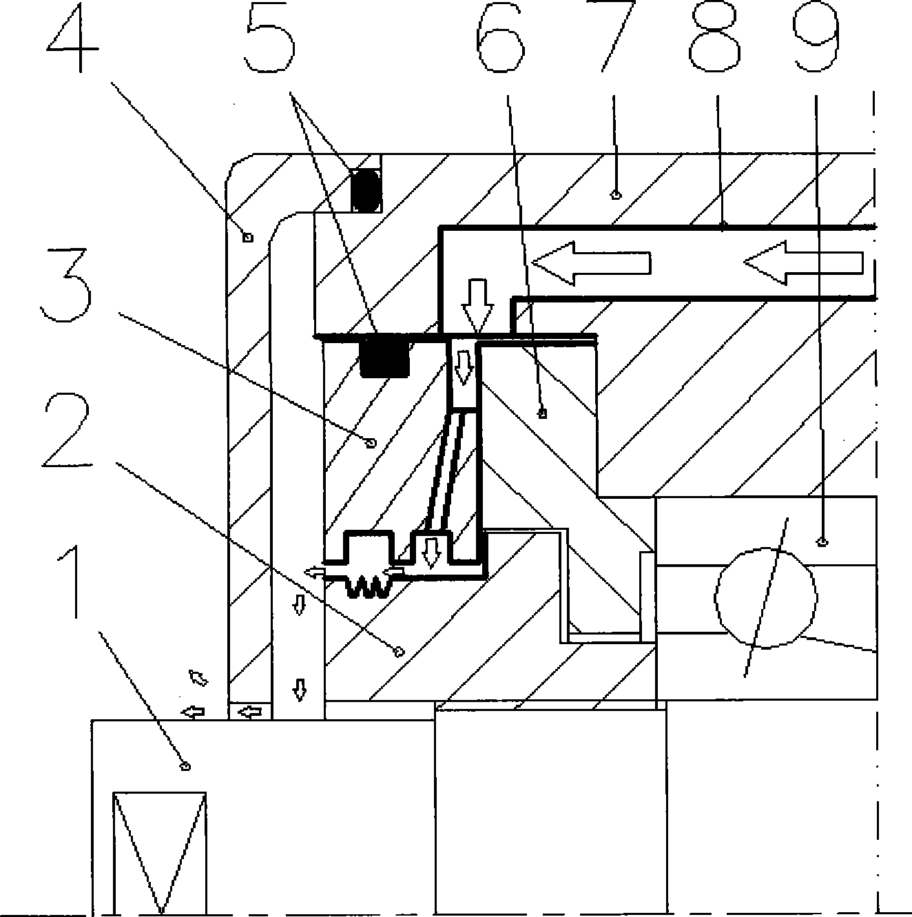 Air sealing construct design for electric main shaft of oil grease mill