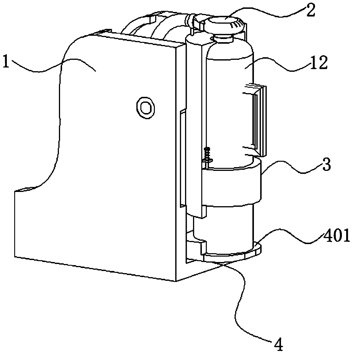 Auxiliary frame for safe use of thermos bottles