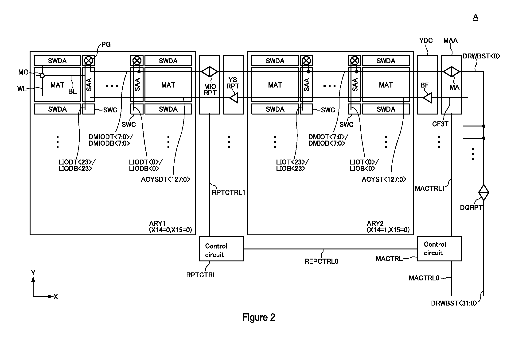 Semiconductor memory device including a repeater circuit on main data lines