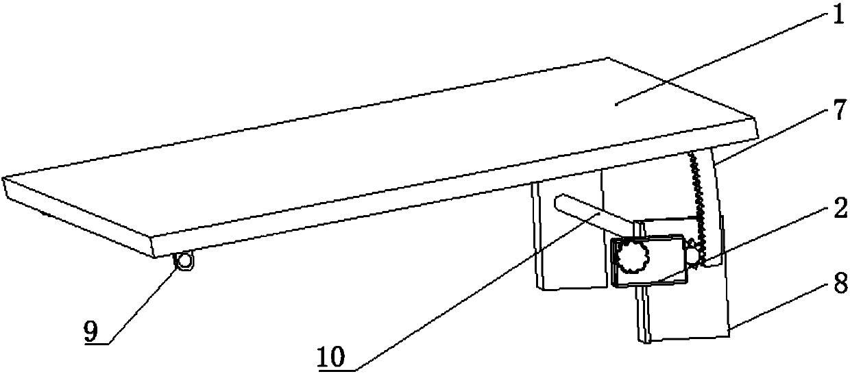 Student desk provided with adjustable desk board