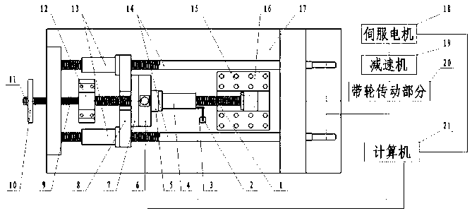 Horizontal measuring device for axial static rigidity of ball screw pair and method thereof