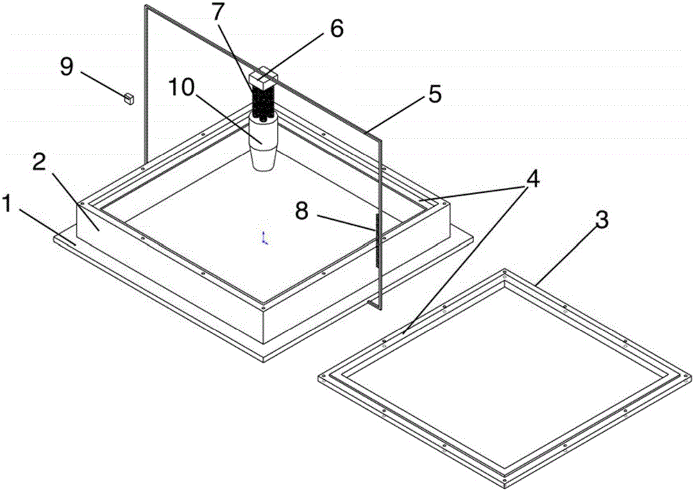 Shock testing device of large-scale protecting glass