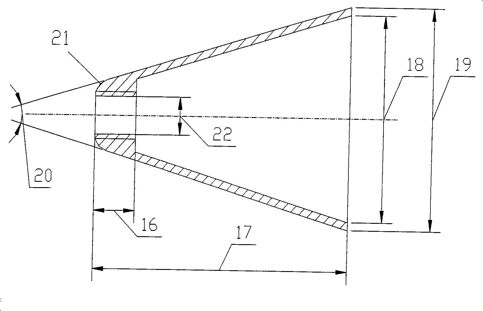 V -type cone flame holder for rotor engine