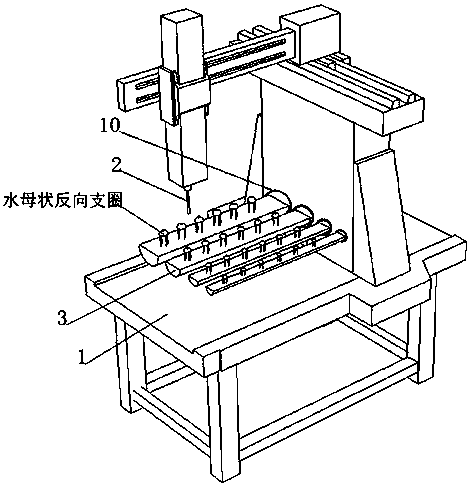 Hollow cylindrical workpiece cylindrical surface semi-automatic drilling and correction integration device