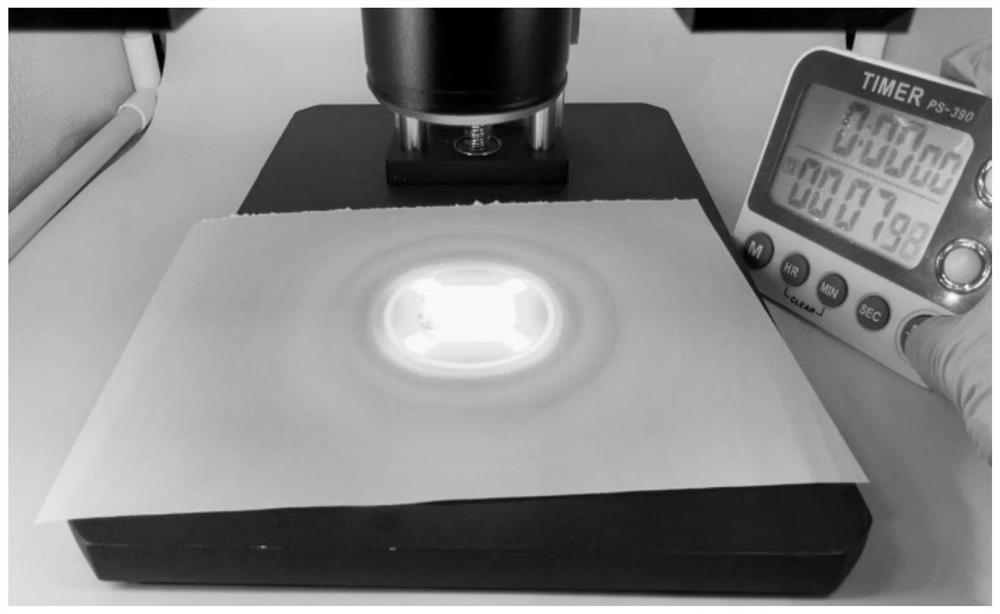 Non-contact induced quick-response solid powder color-changing material and preparation method thereof