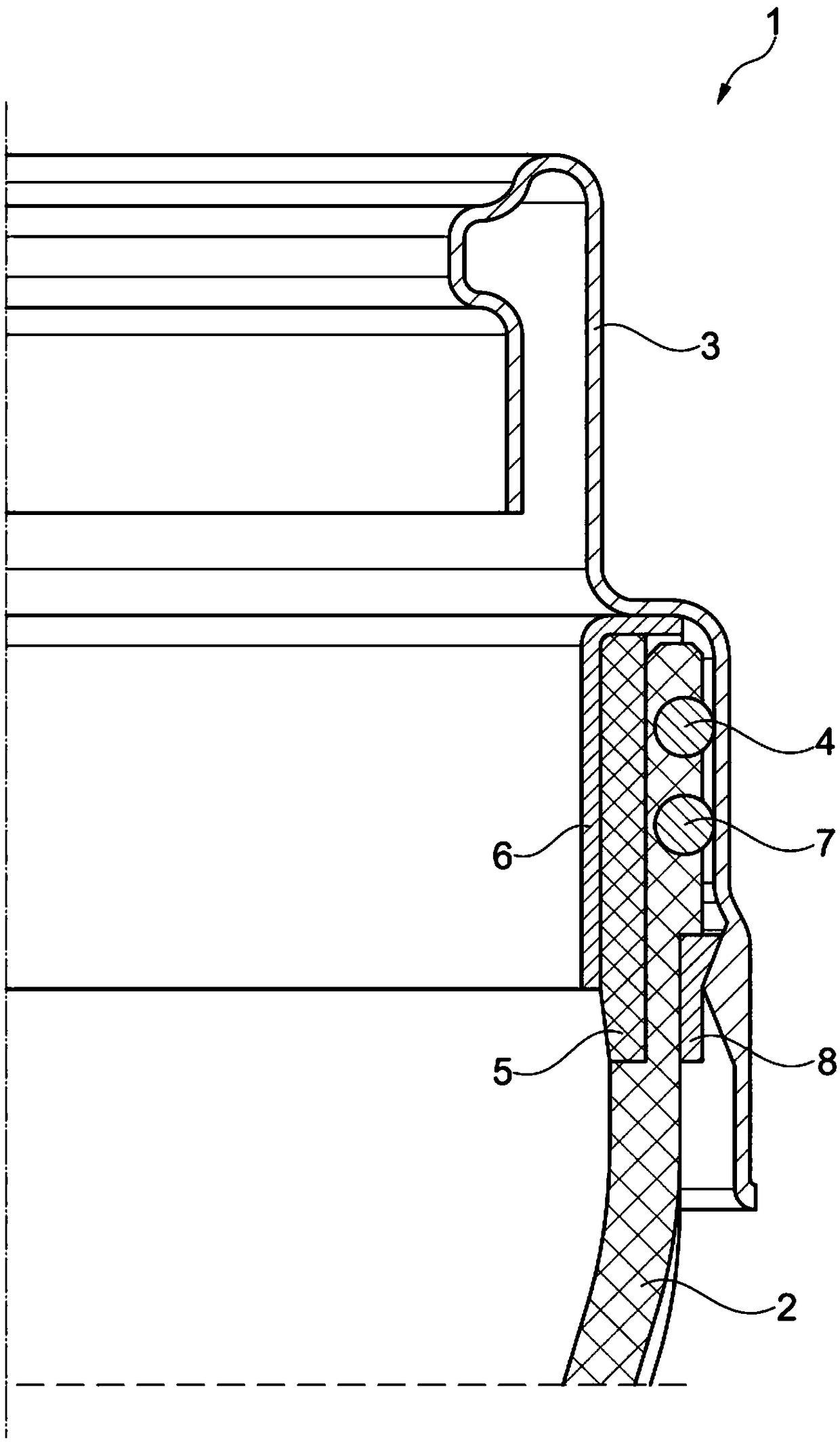 Tank fill neck with improved seal for motor vehicles