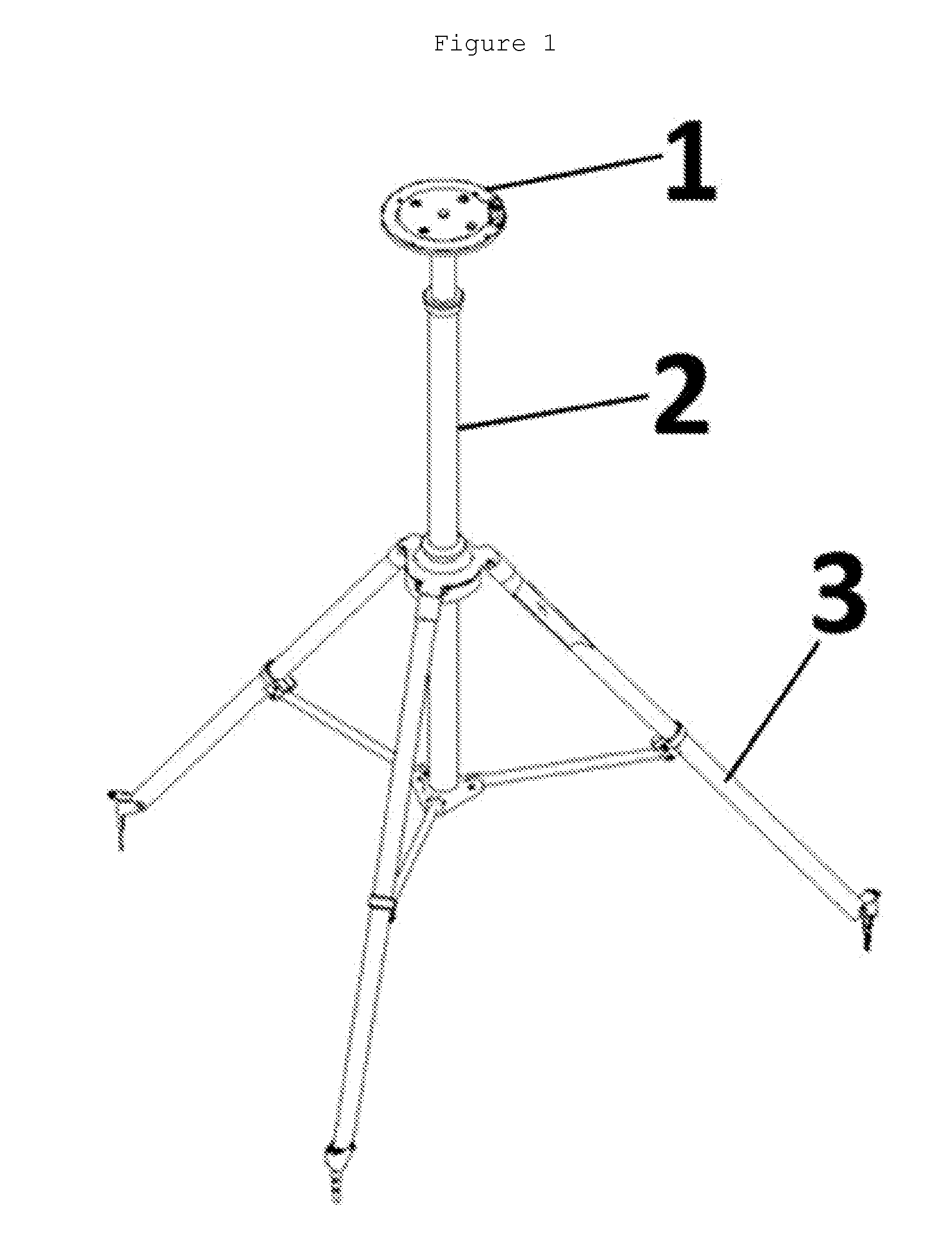 Stepless rapid extendable multipod with built-in power supply