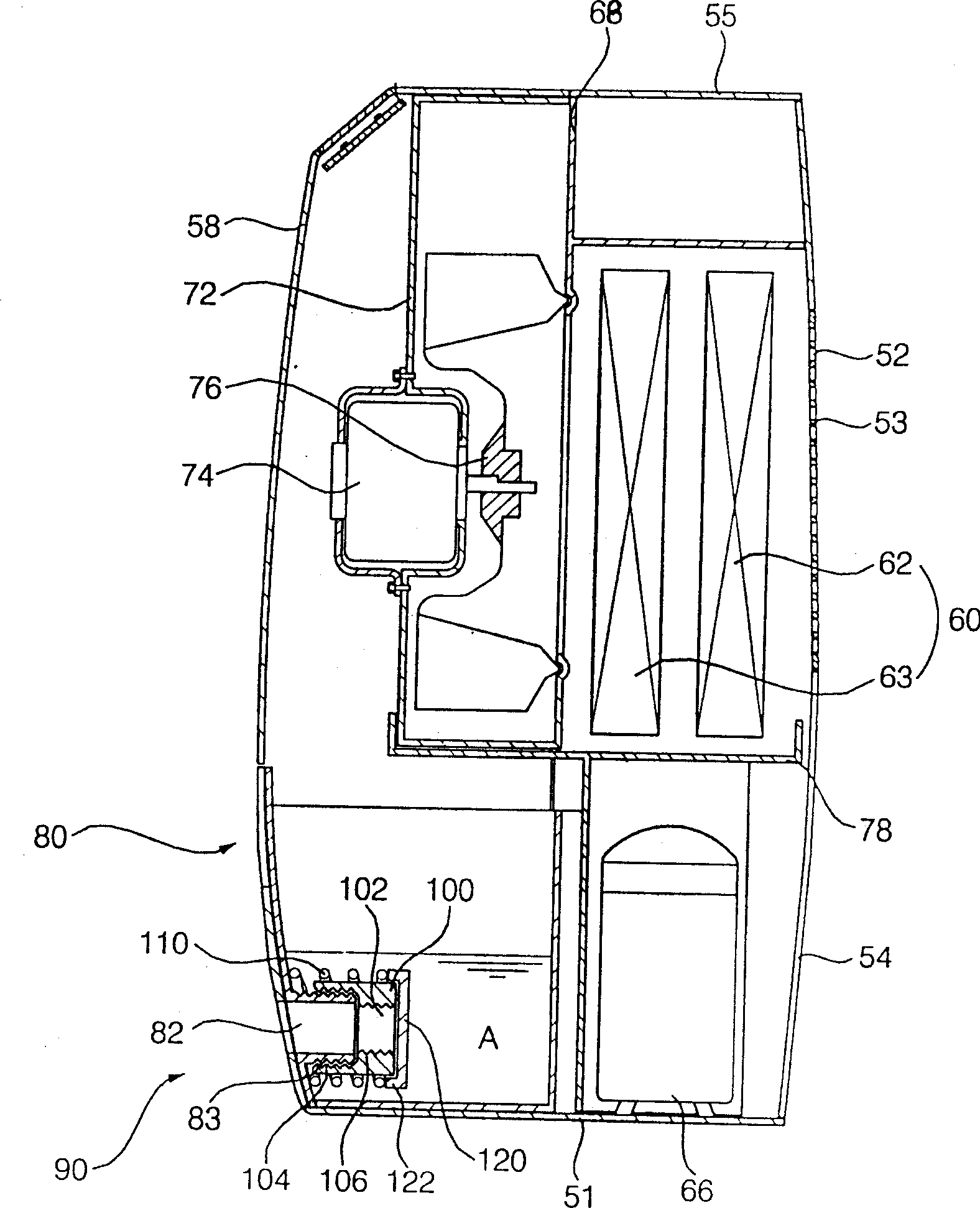 Condensed water discharge device of dehumidifier