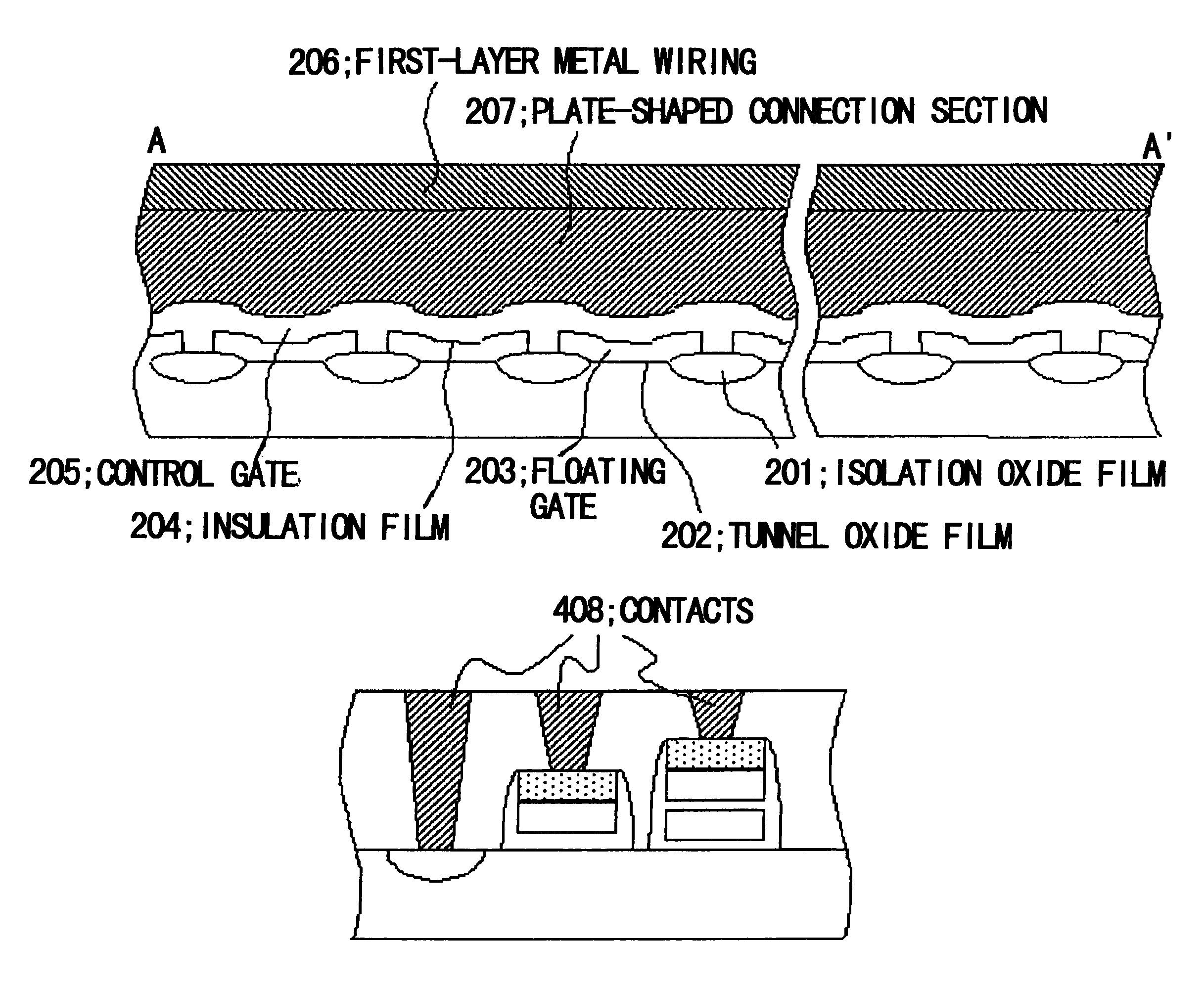 Non-volatile semiconductor memory device with reduced line resistance and method of manufacturing