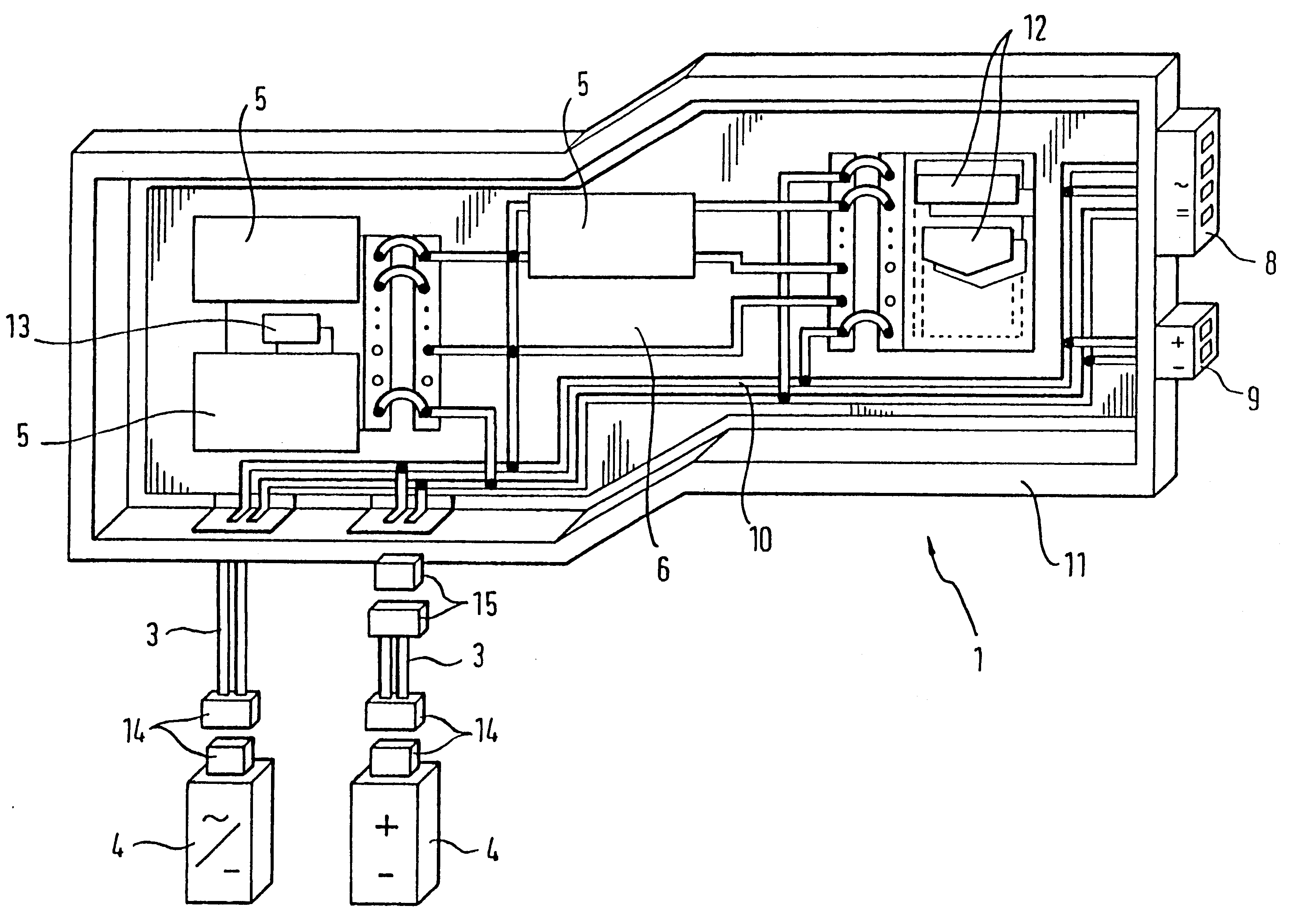 Electrical wiring system for the drive unit in vehicles