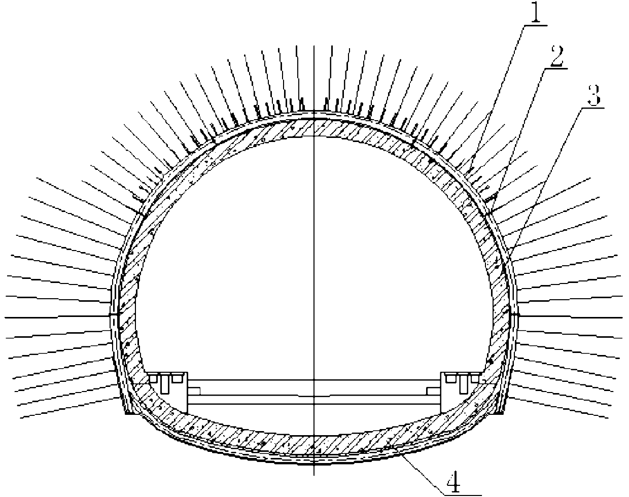 Supporting structure of extra-large cross-section loess tunnel and construction method thereof