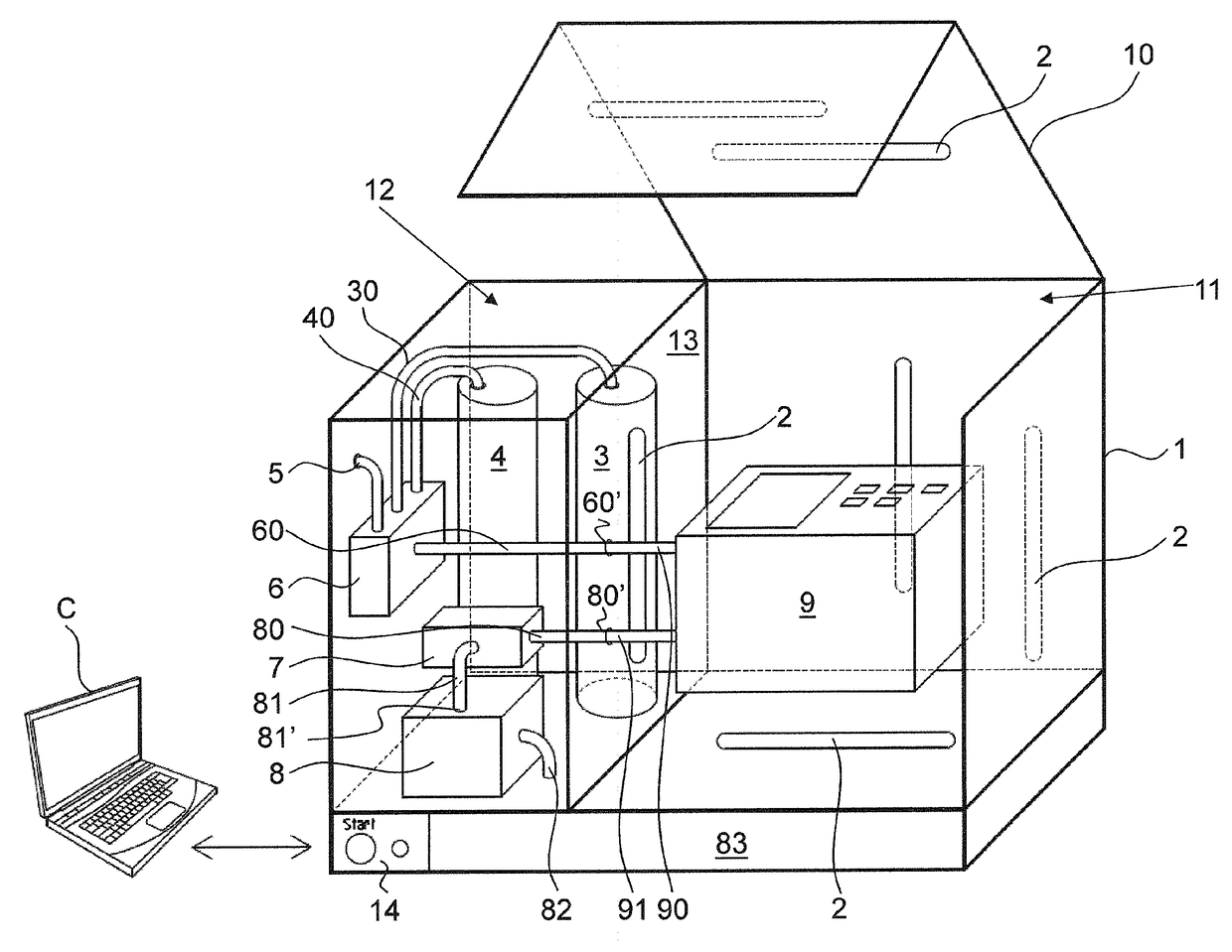 Device for cleaning a medical vacuum pump