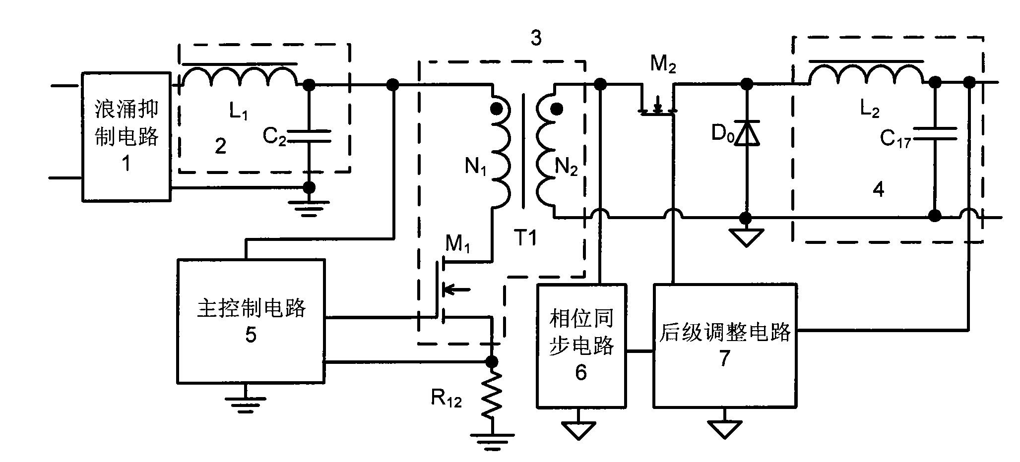 Rear preregulator DC/DC converter