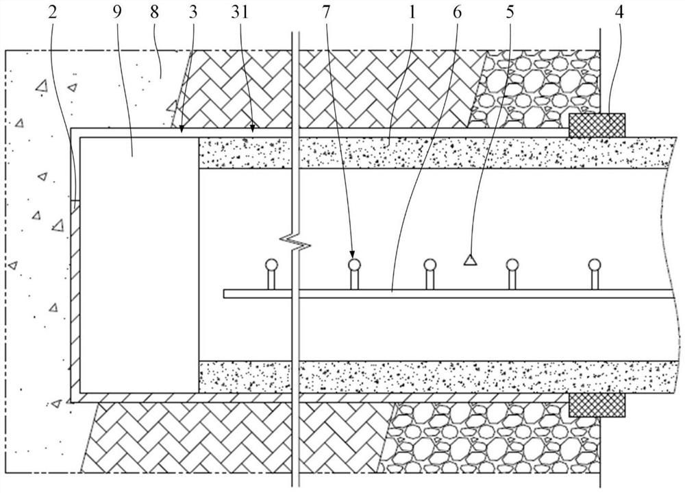 Rock pipe-jacking construction method for reducing resistance through underground water buoyancy