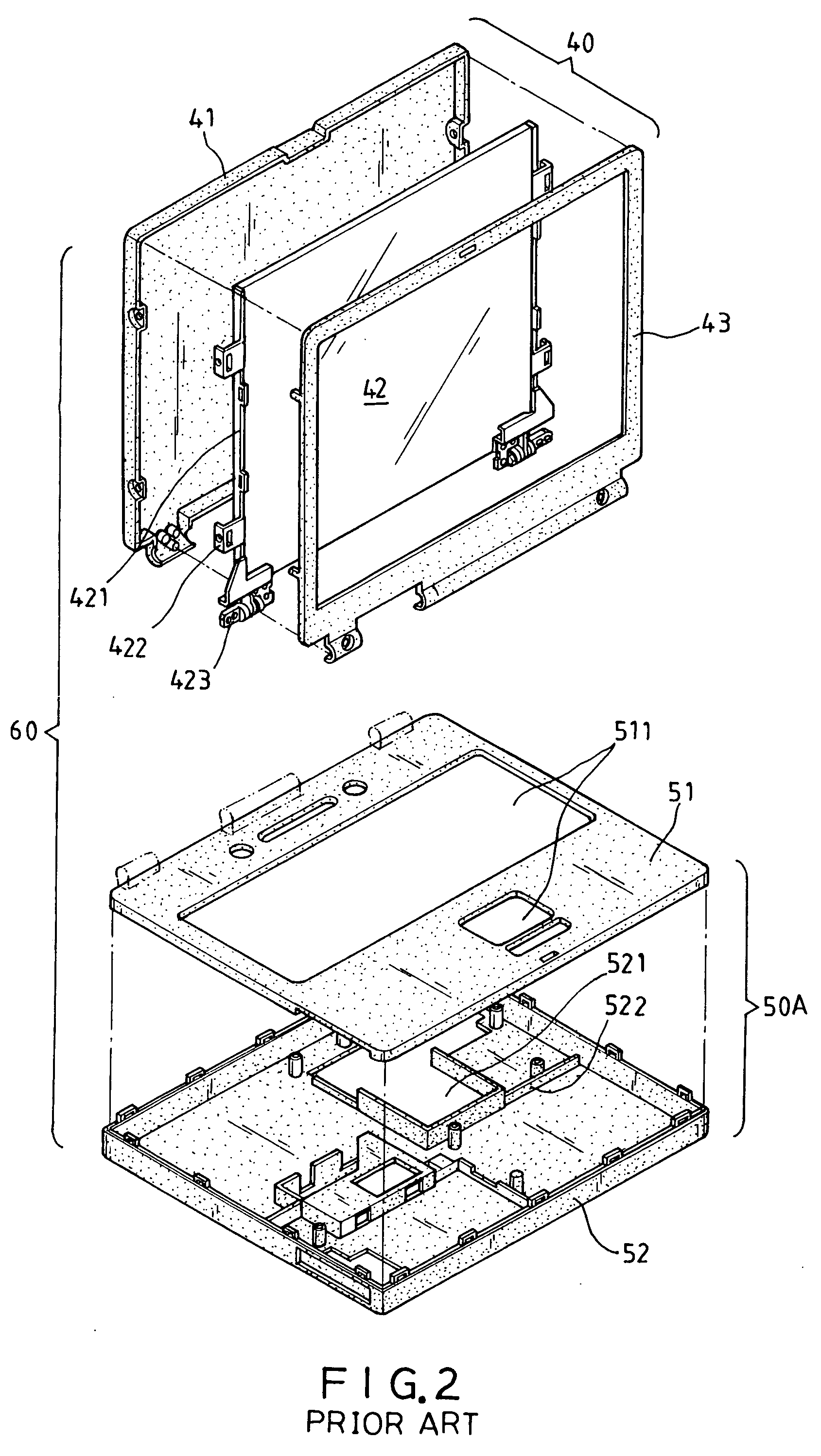 Combination housing of a notebook computer