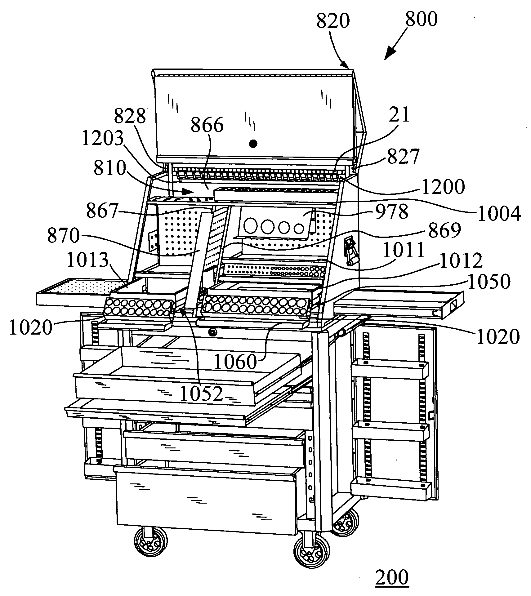 Tool box storage assembly