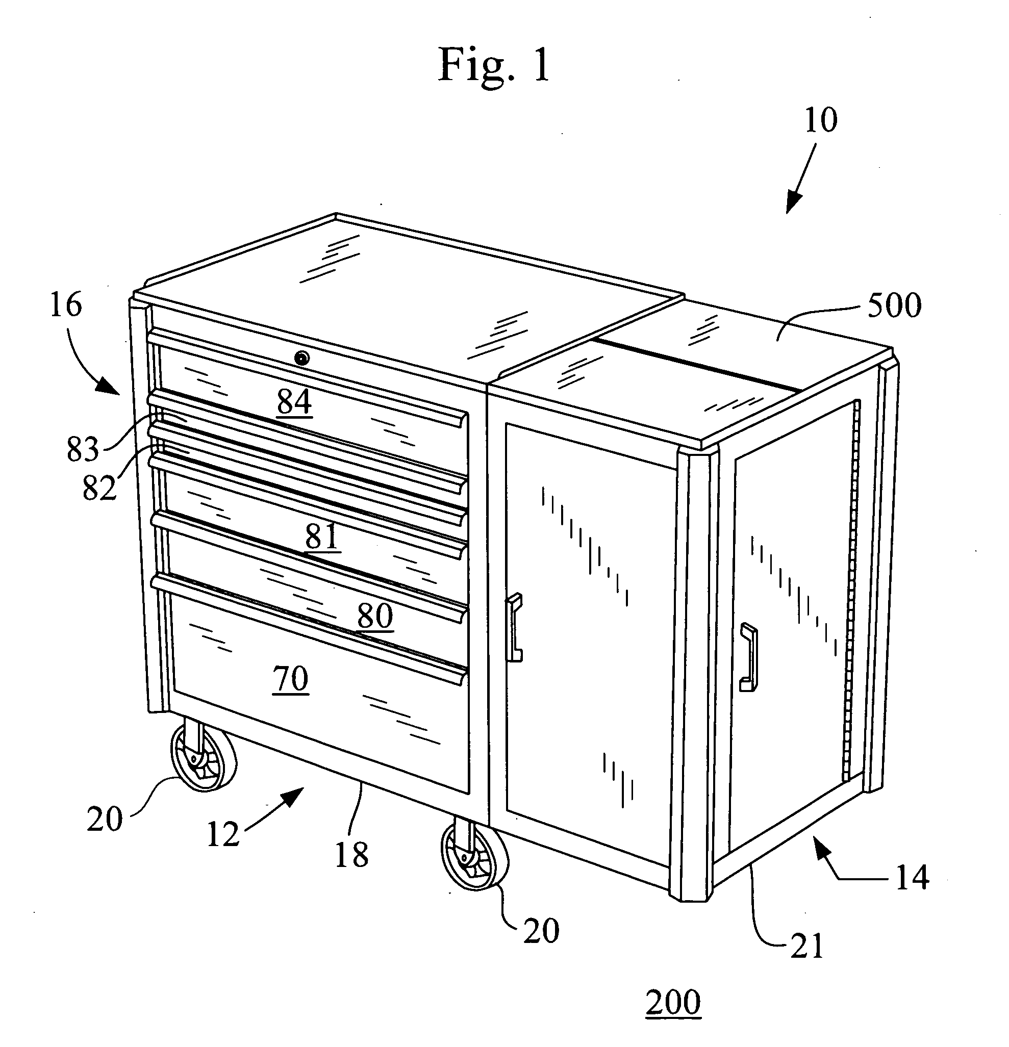 Tool box storage assembly