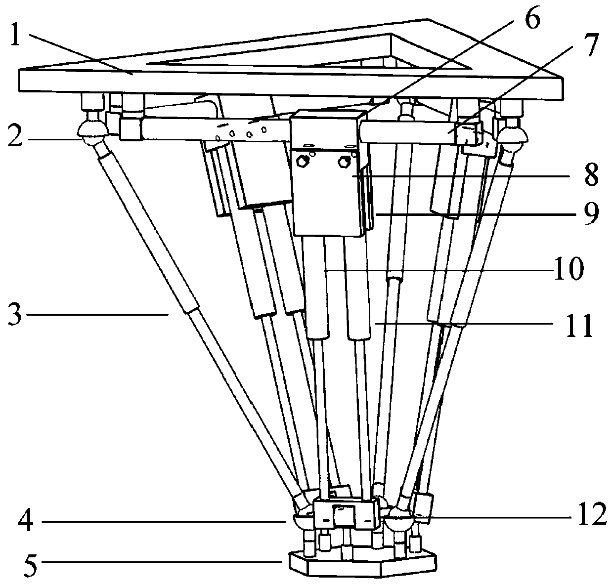 Three-freedom-degree pneumatic horizontal moving parallel mechanism