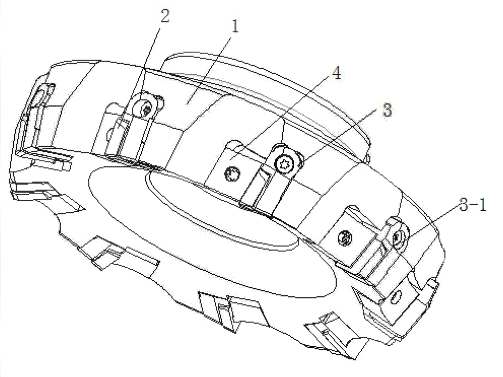 Face milling cutter with indexable inserts and knife pads thereof