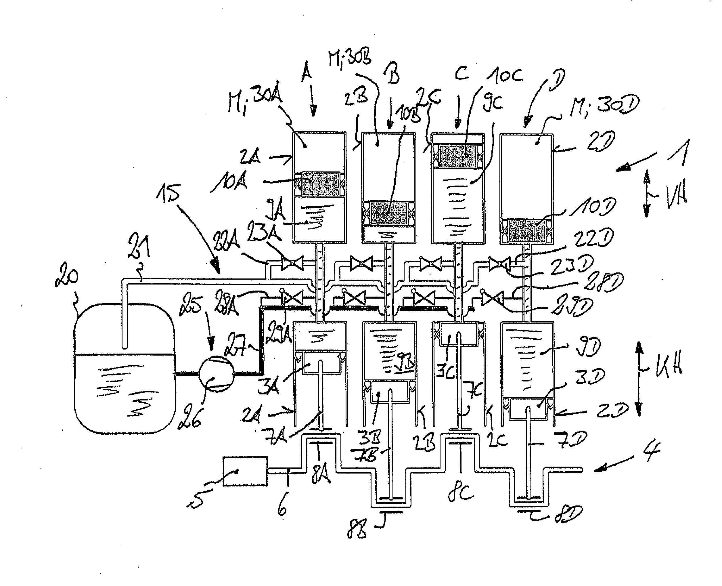 Multistage piston compressor