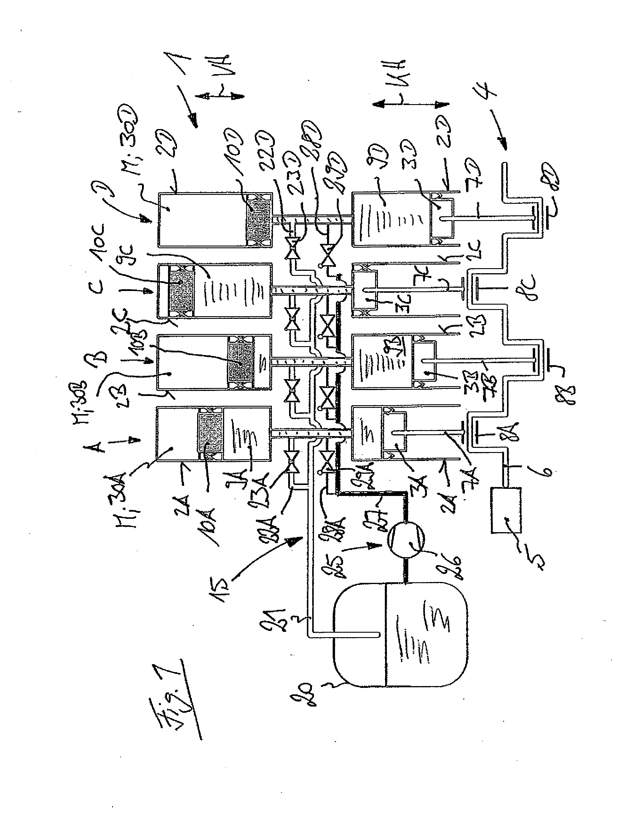 Multistage piston compressor