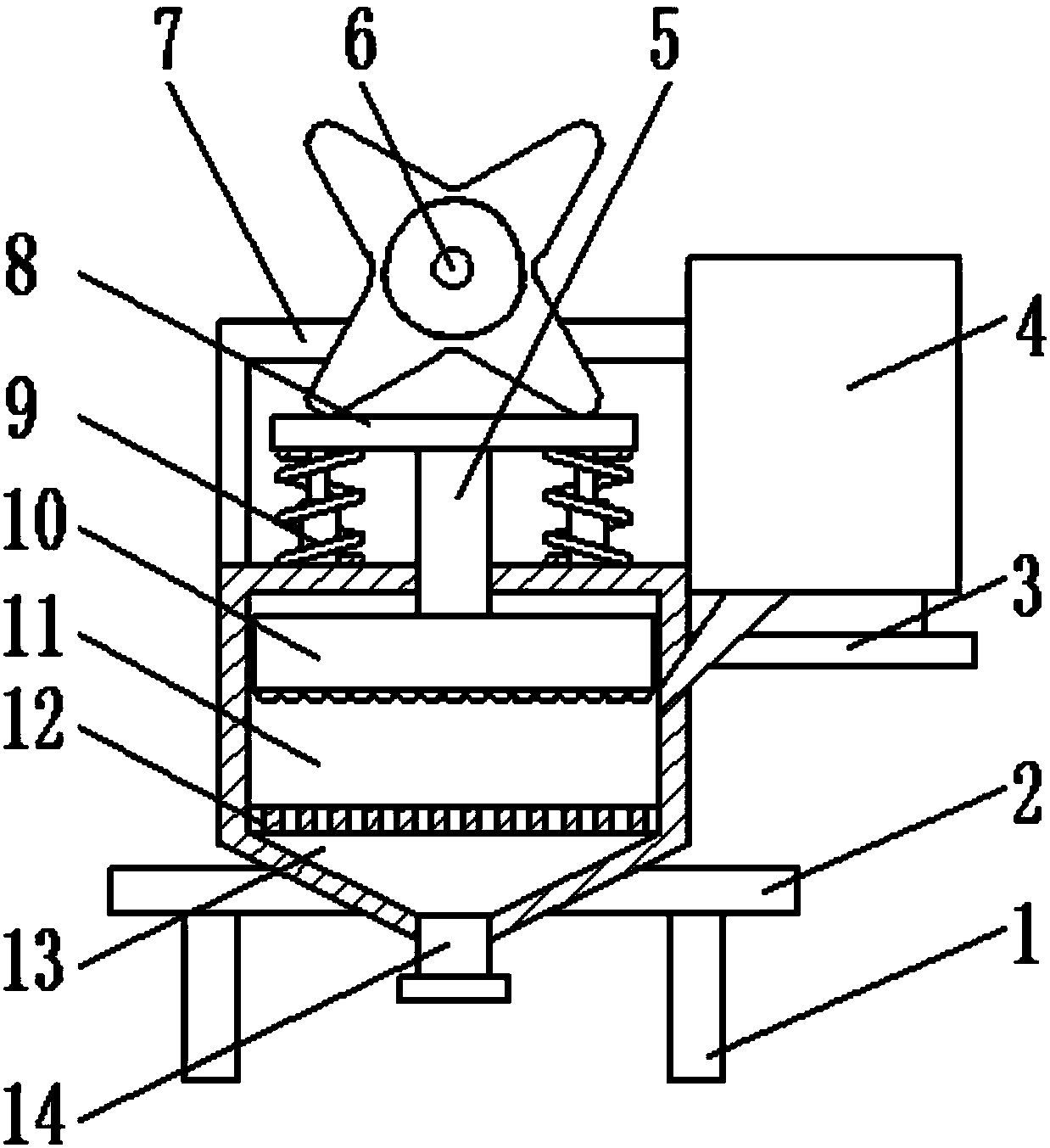 Efficient western medicine crushing and recovering equipment