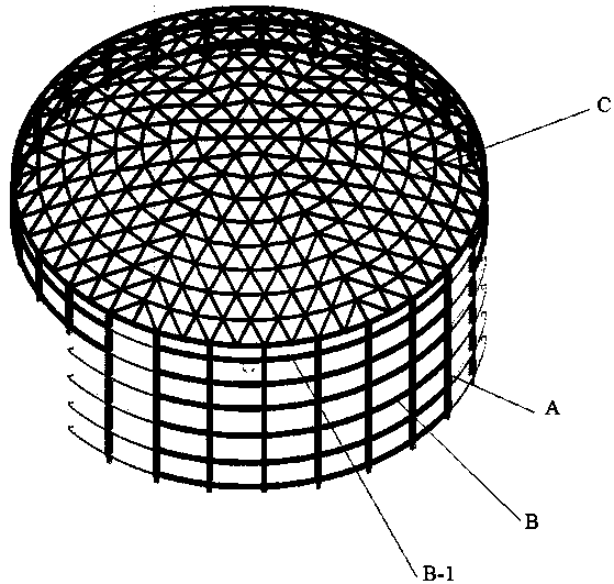 Uncovered steel cable net tensioning operation platform used for constructing steel structures of high-altitude and medium-altitude buildings