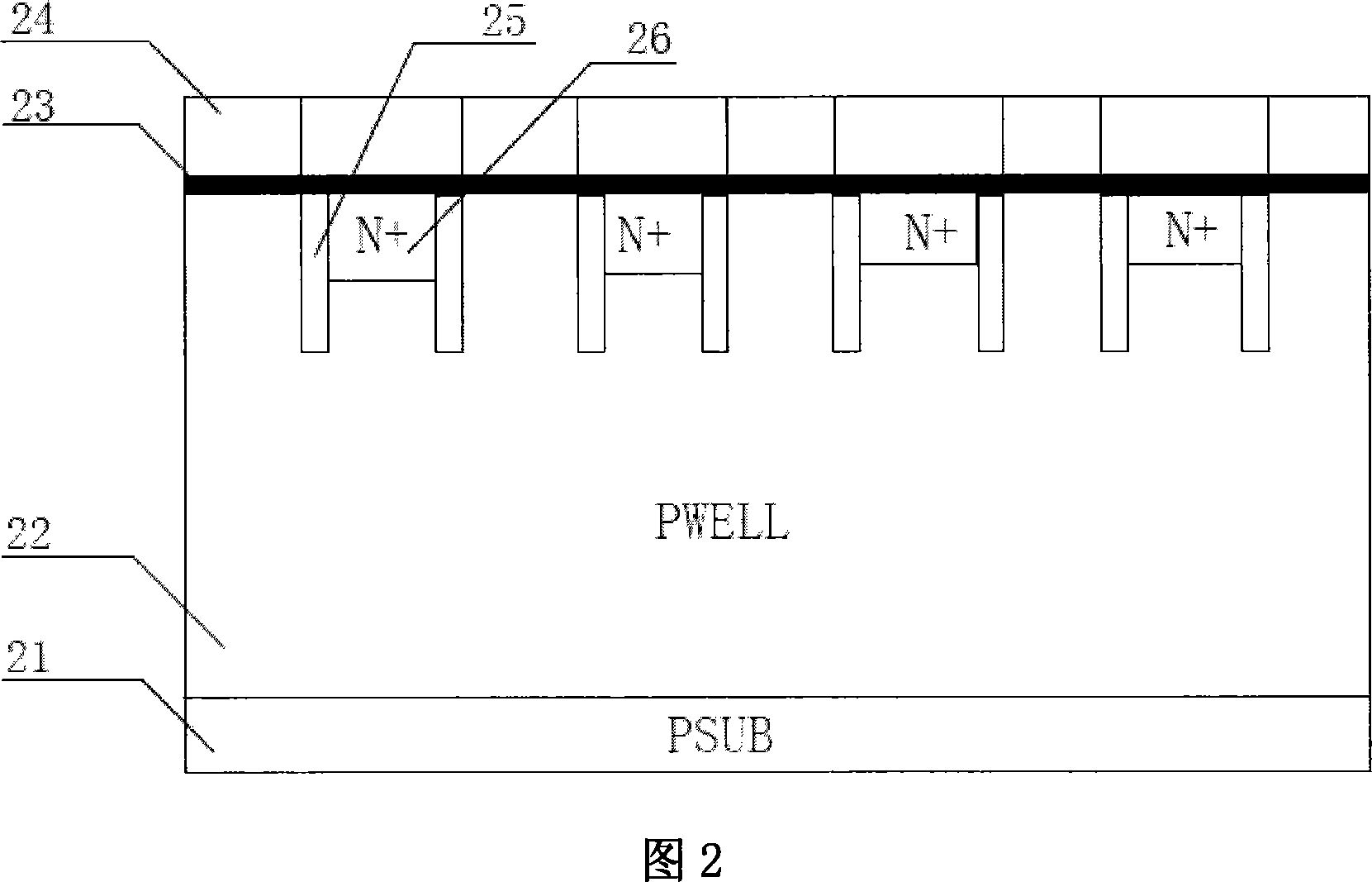 Grid-shaped electrostatic discharge protection device