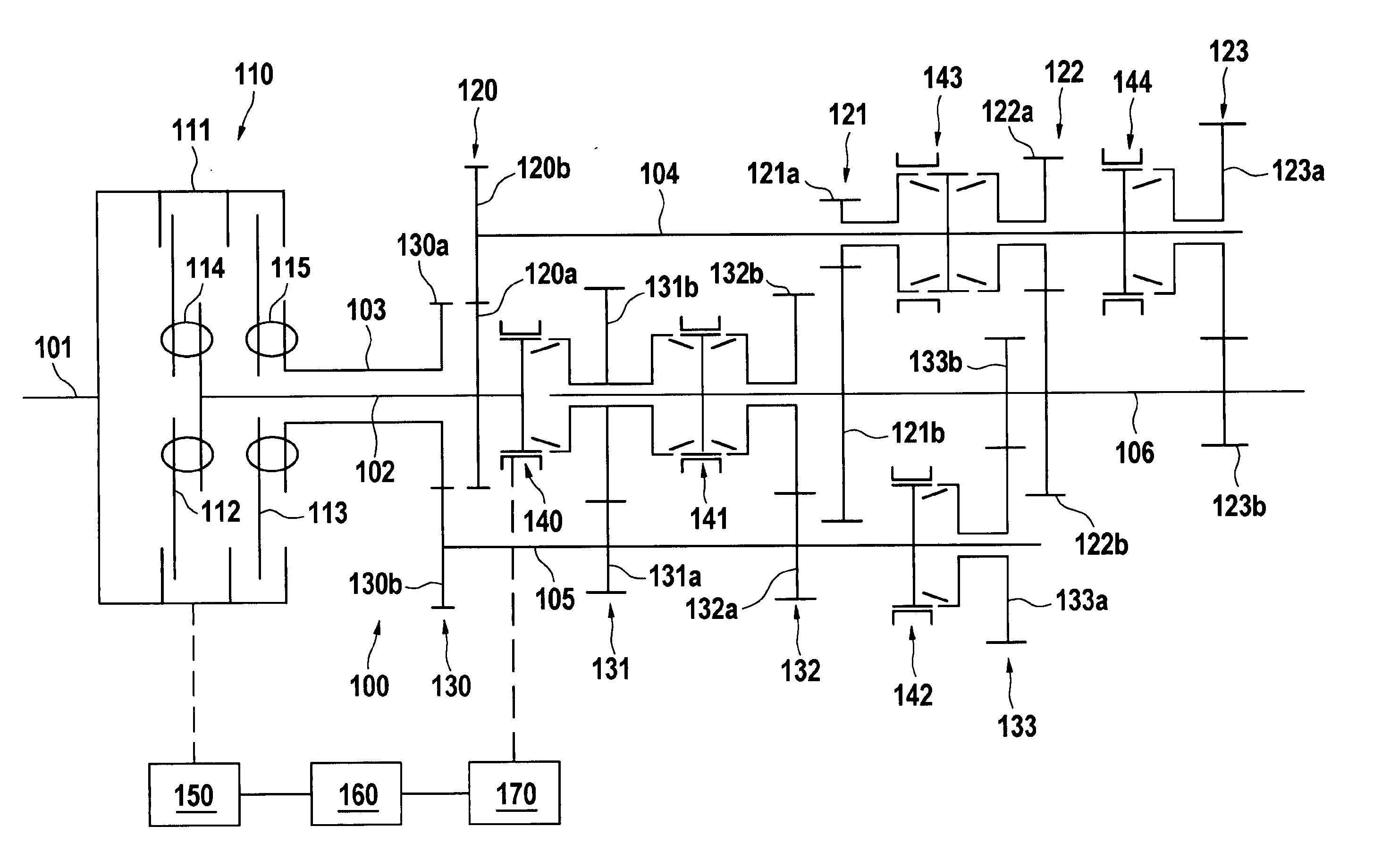 Drive train having a twin-clutch transmission and a method for controlling the same