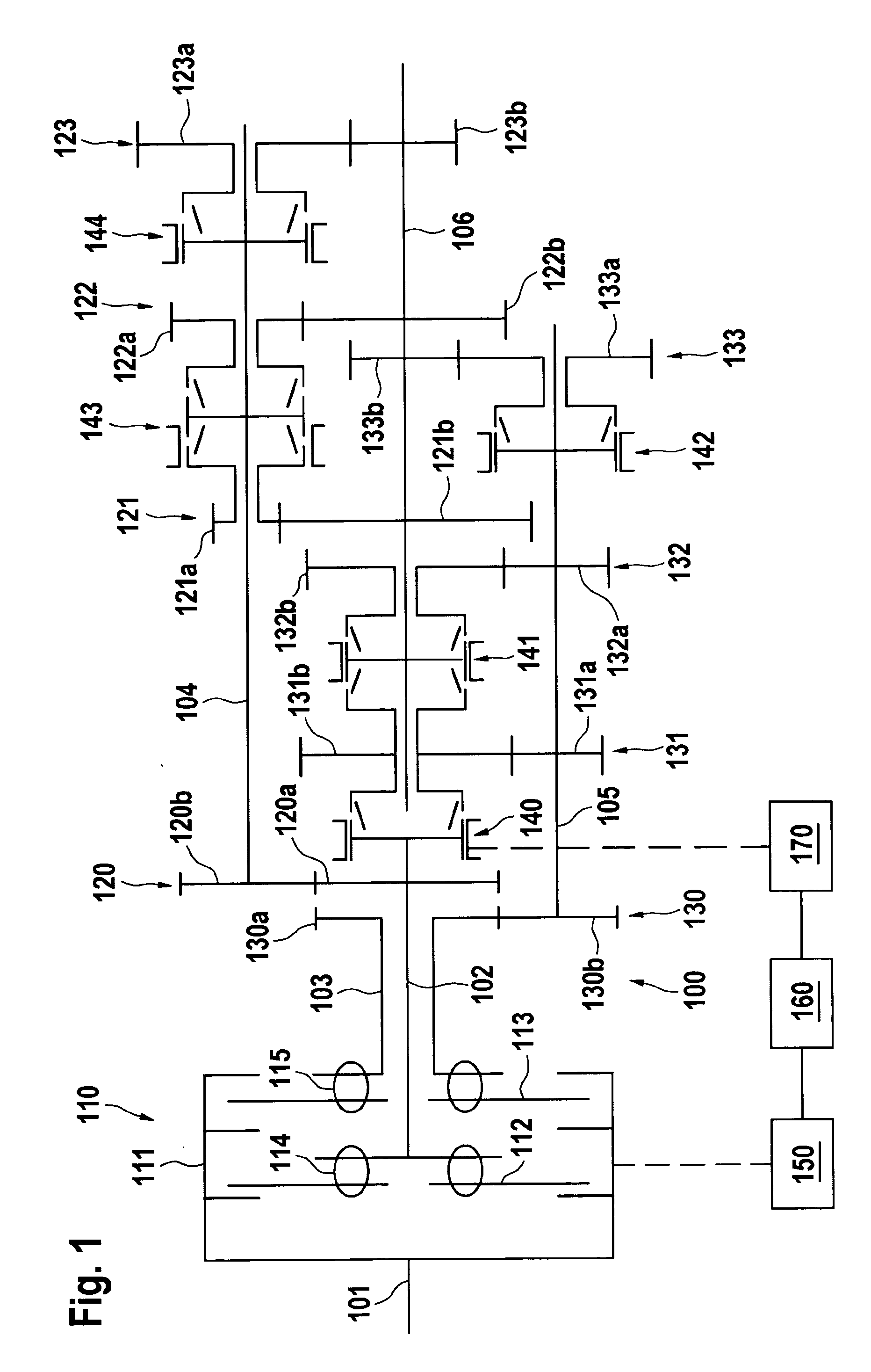 Drive train having a twin-clutch transmission and a method for controlling the same