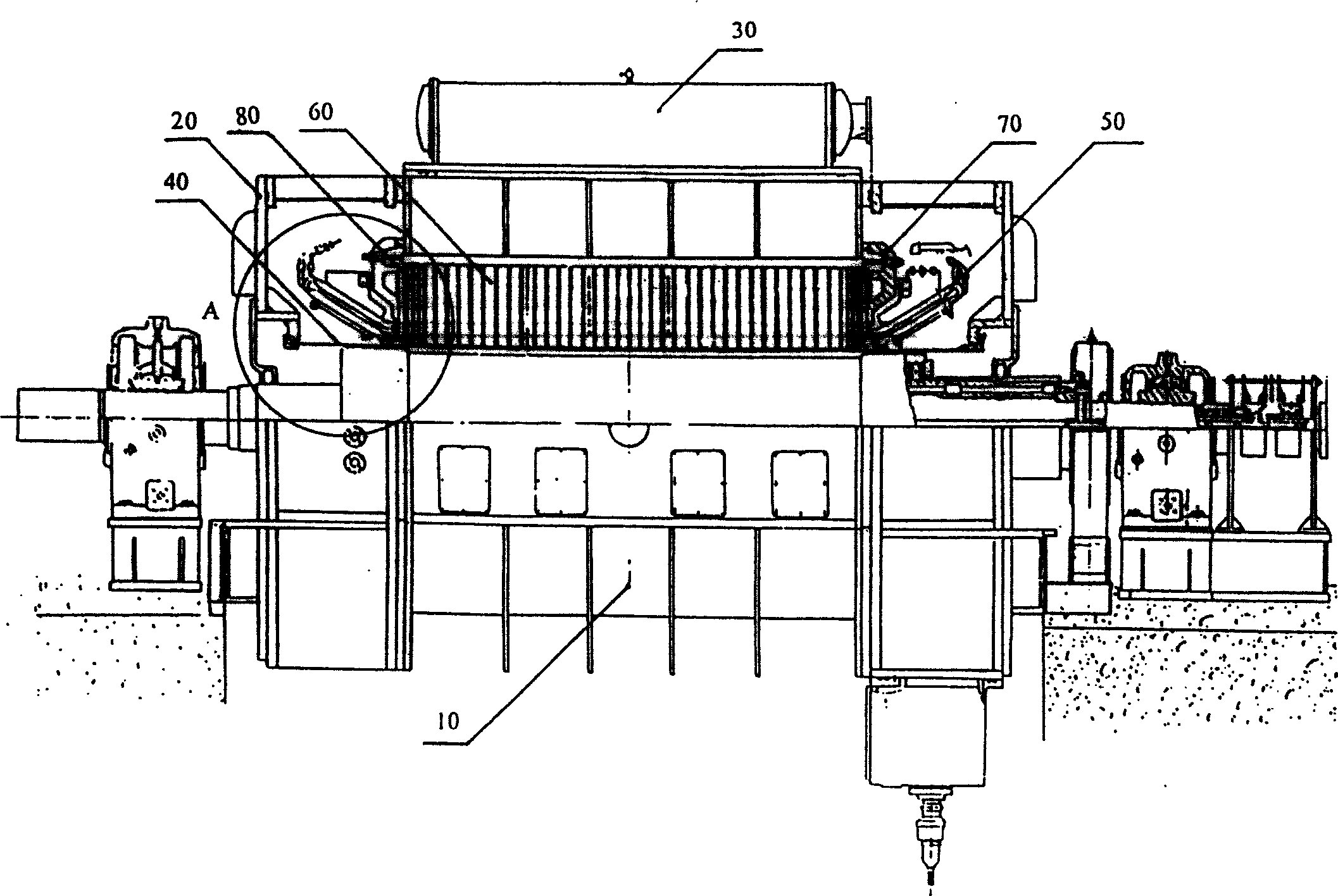 Full immersed type self circular loop of evaporative cooling stator of steam turbine generator