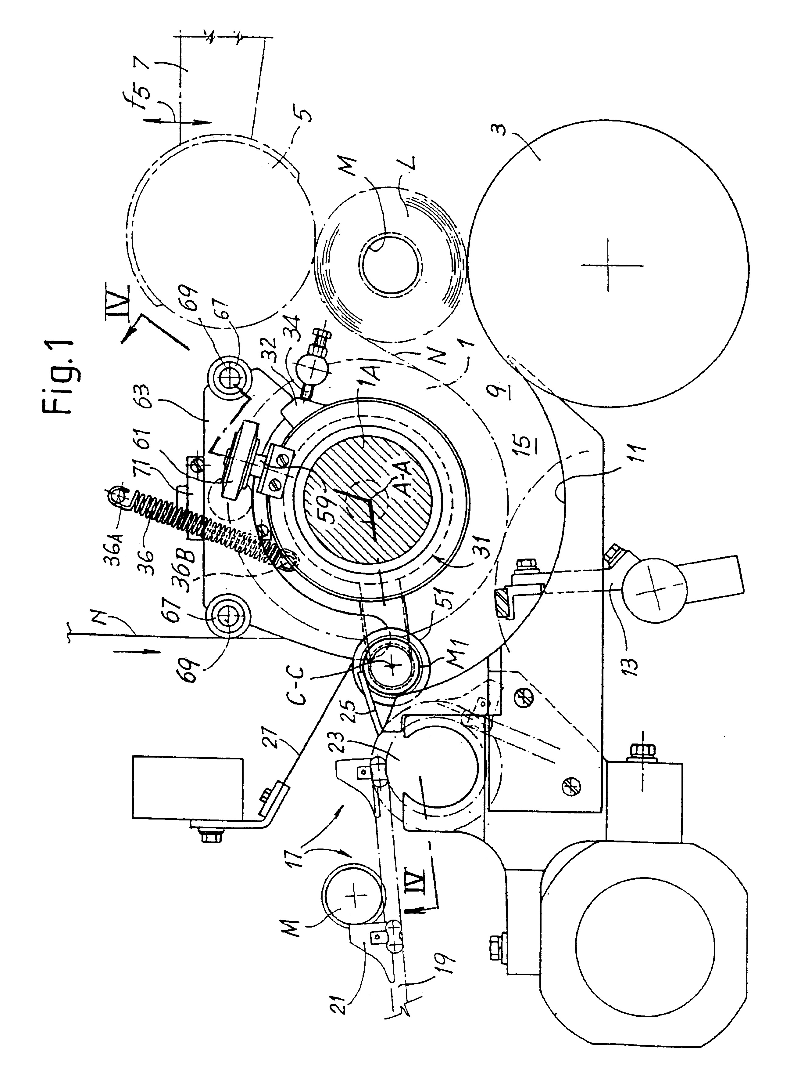 Method and device for the production of rolls of web material without a winding core