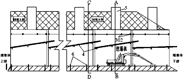 Open caisson for mechanical excavation of barrier lake sluice channel and excavation method