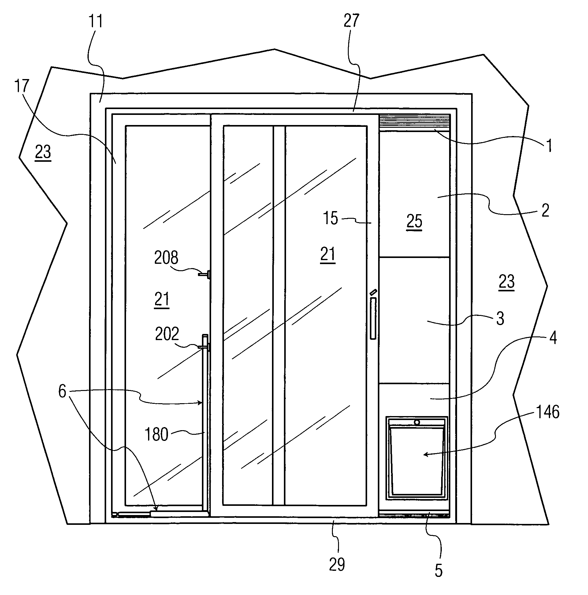 Pet door module with integral security panel and cassette portal