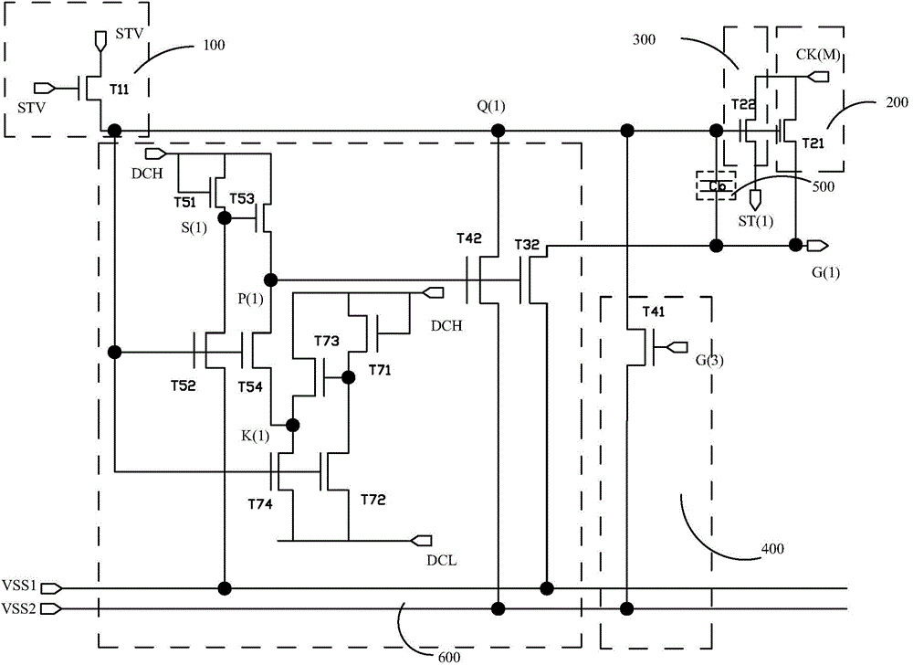 Scanning driving circuit used for oxide semiconductor thin film transistor