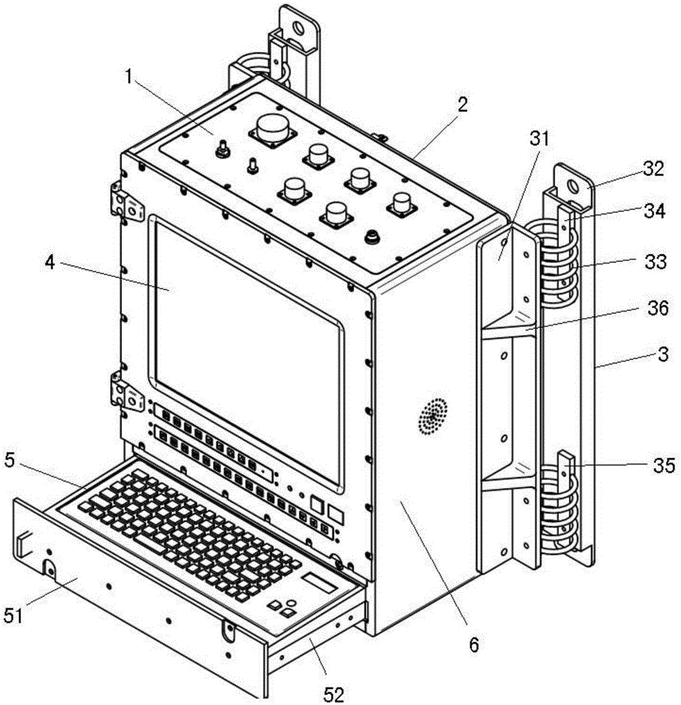 Wall-mounted integrated computer for ships and assembling reinforcement method