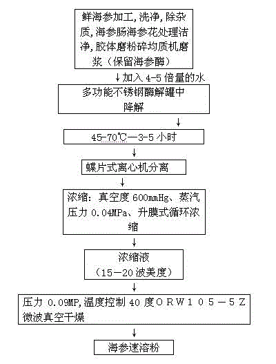 Sea cucumber effervescent tablet and preparation technique thereof