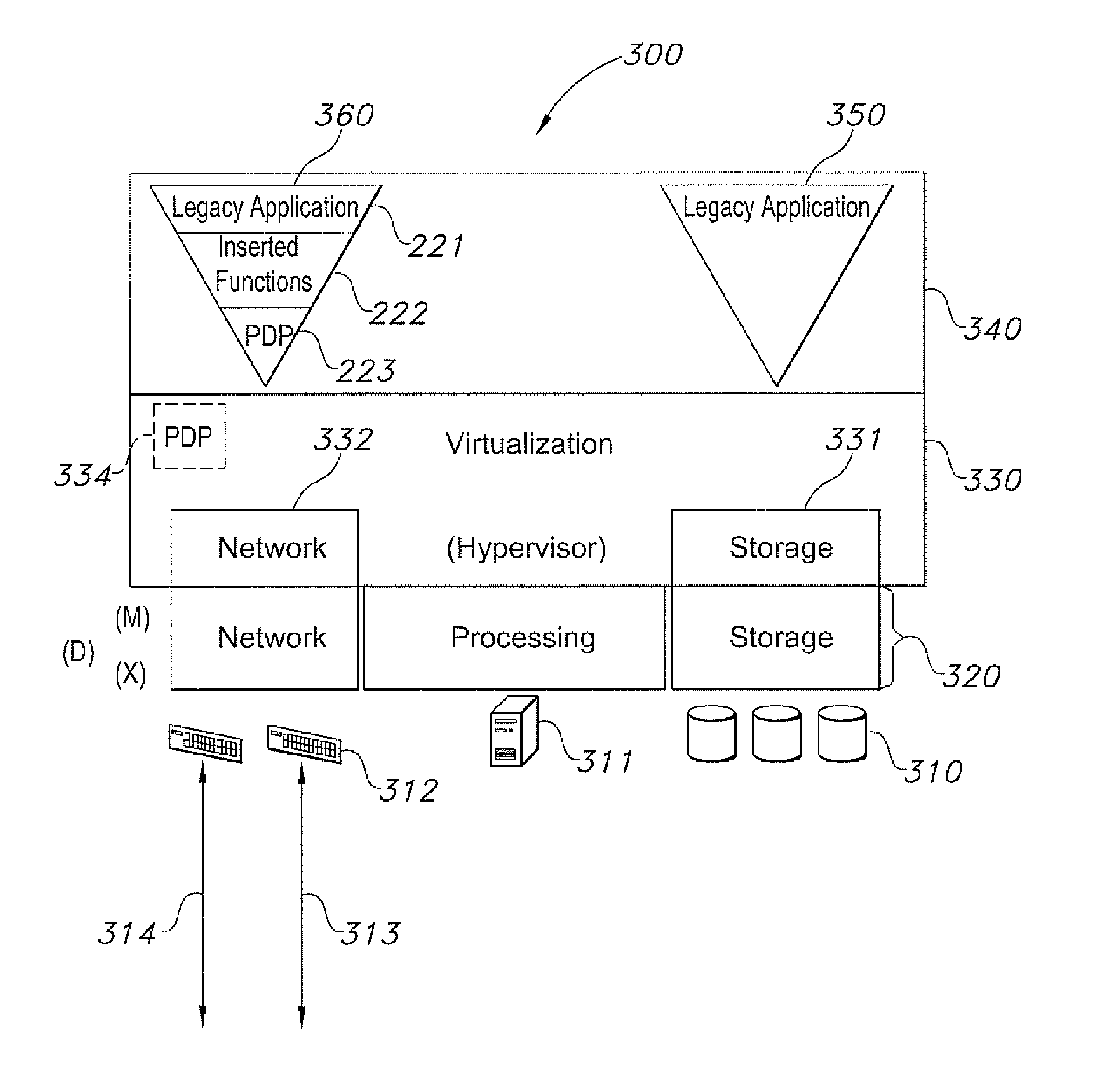 Extending functionality of legacy services in computing system environment