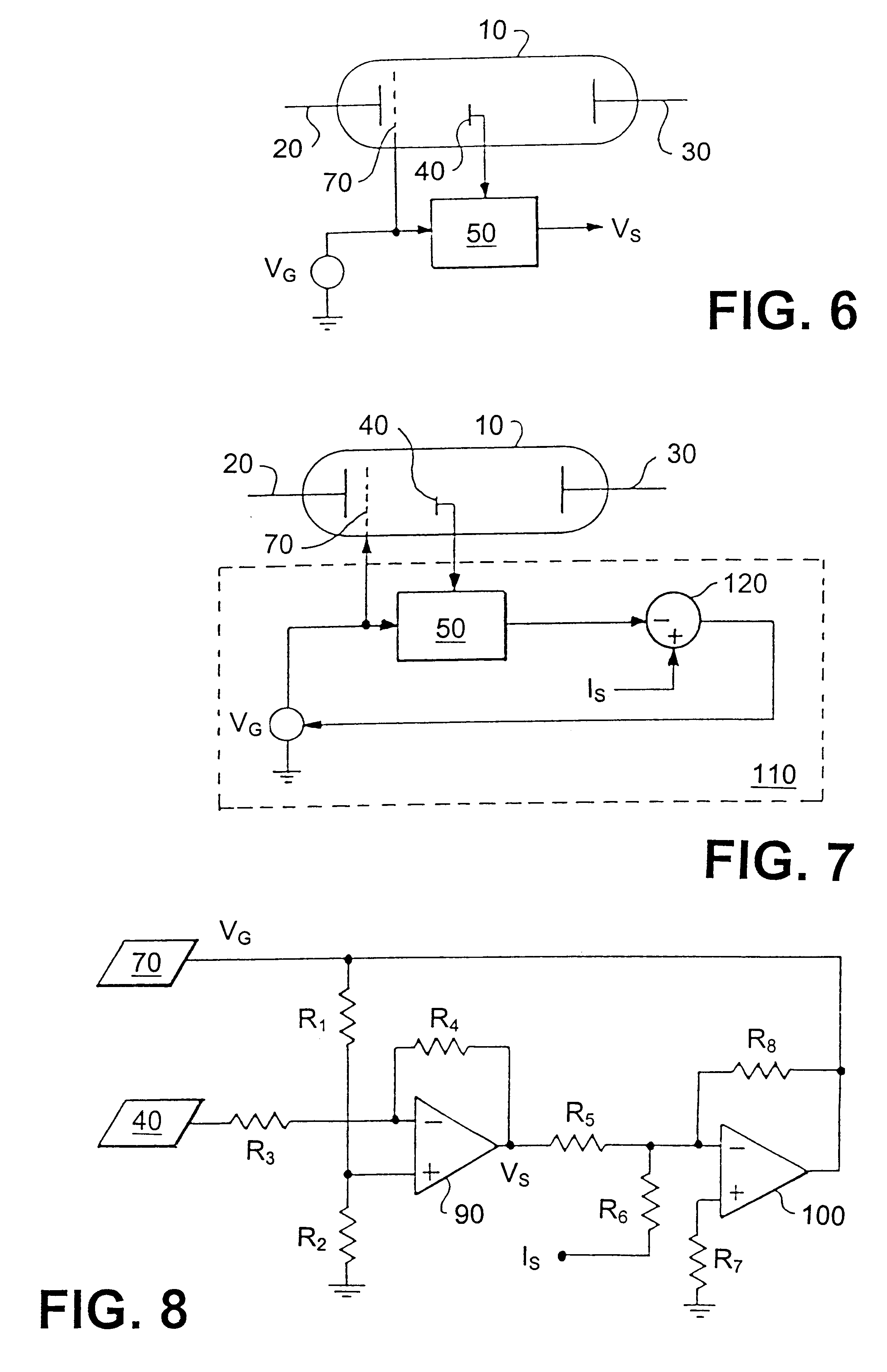 Current sensing in vacuum electron devices