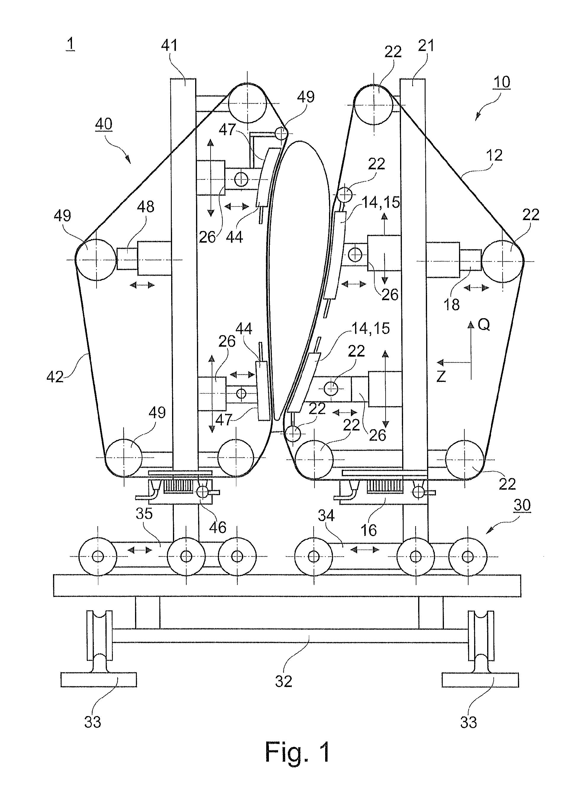 Grinding device for machine based grinding of rotor blades for wind energy systems