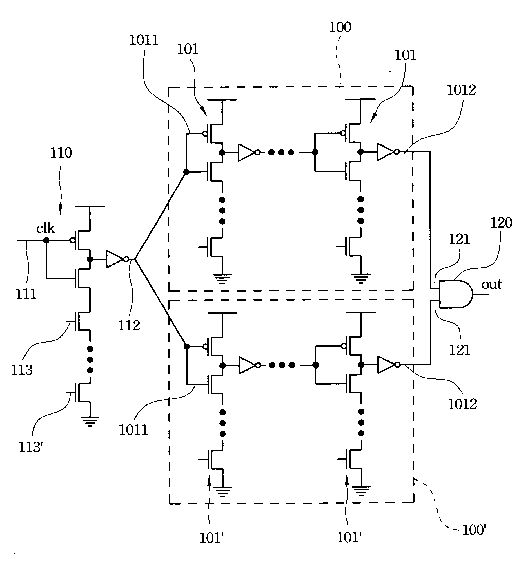 Tree-style and-type match circuit device applied to content addressable memory