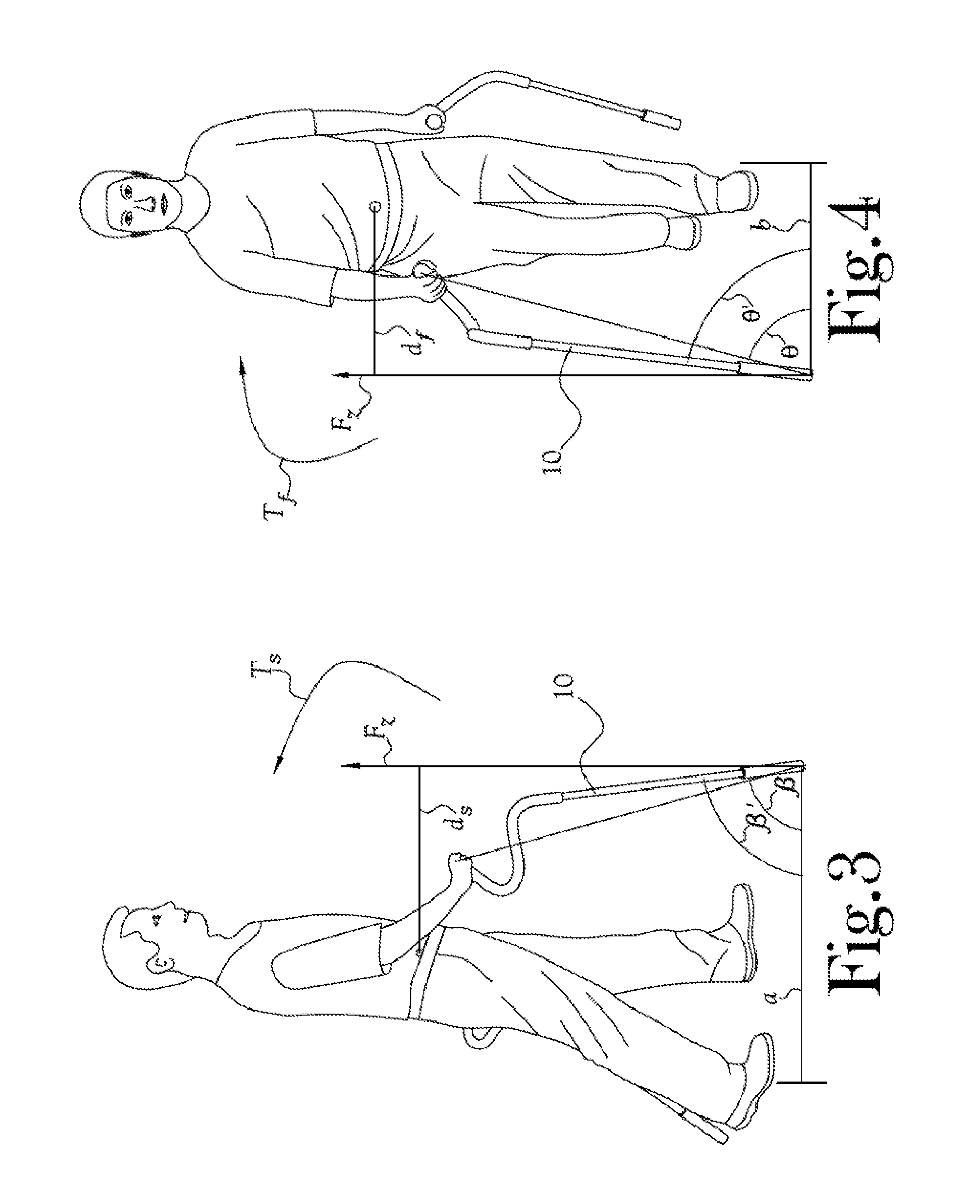 Exercise Device for Use as a Walking Stick Having an Ergonomically Angled Handle